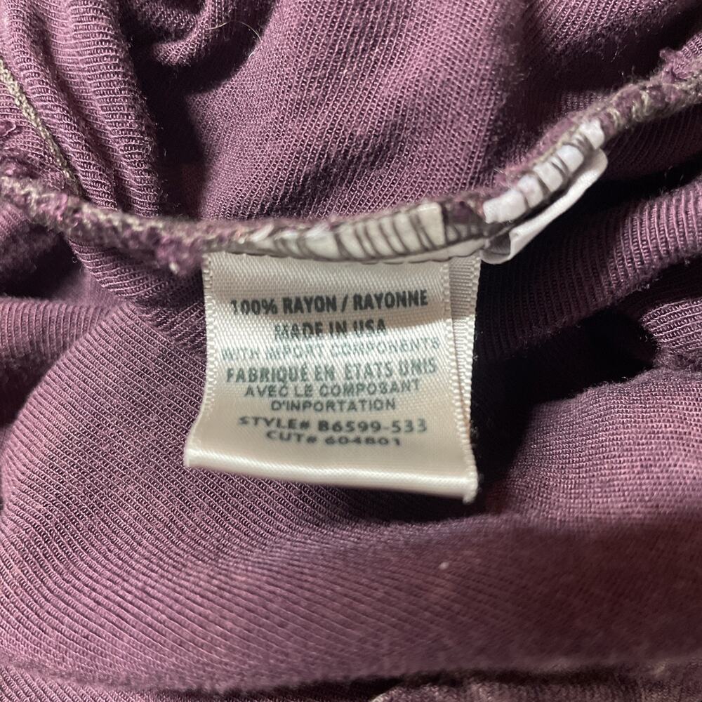 Bella Dahl Burgundy Long Sleeve Button Up Dress / Drawstring Waist - Size M - Picture 5 of 6